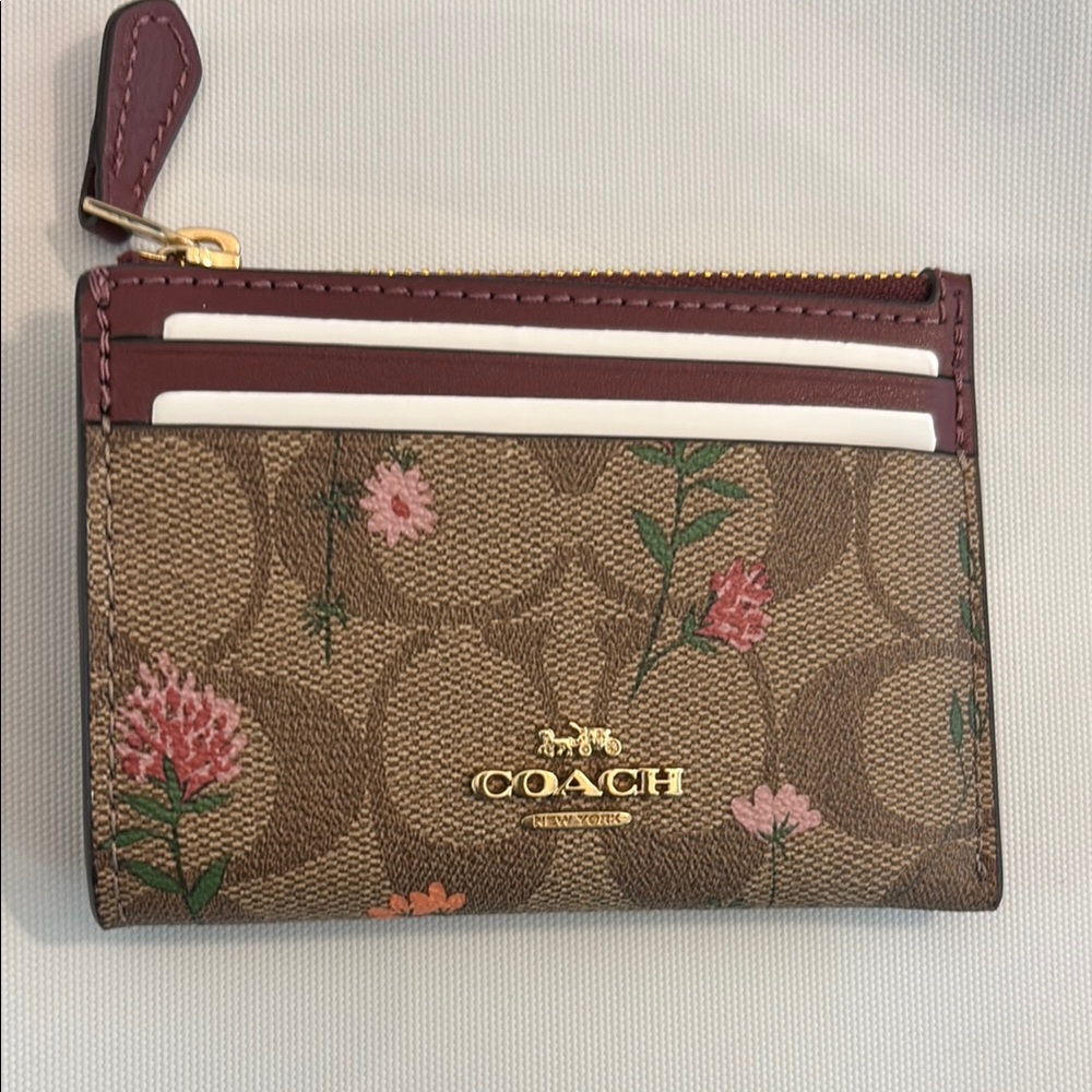 Coach Wildflower Card Holder/keychain